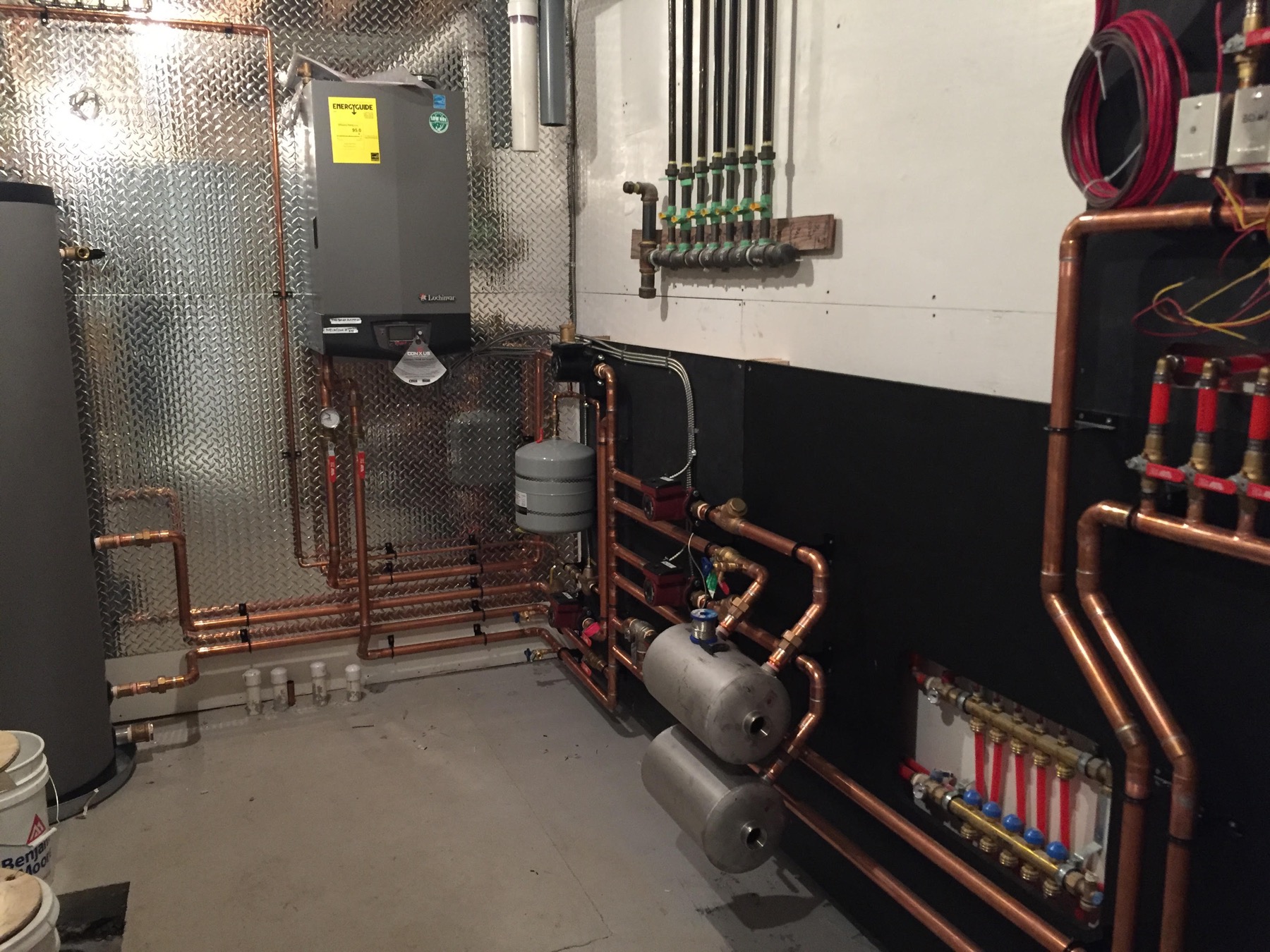 Calgary hydronic heating mechanical room project by Helix Hydronics